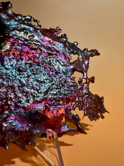 Heat Treated Iridescent Rainbow Copper Splash | One of a Kind Colorful Collector Specimen