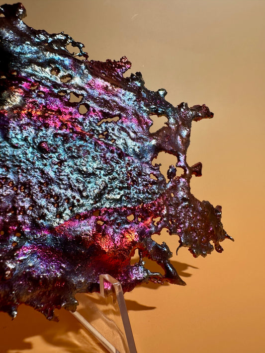 Heat Treated Iridescent Rainbow Copper Splash | One of a Kind Colorful Collector Specimen