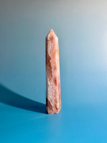 Carnelian Flower Agate Tower Option L | Joy, Courage & Emotional Growth Crystal