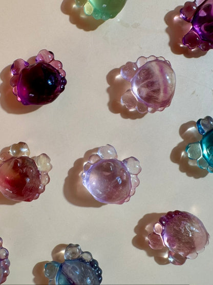 Mini Rainbow Fluorite Crab | Crystal Carving