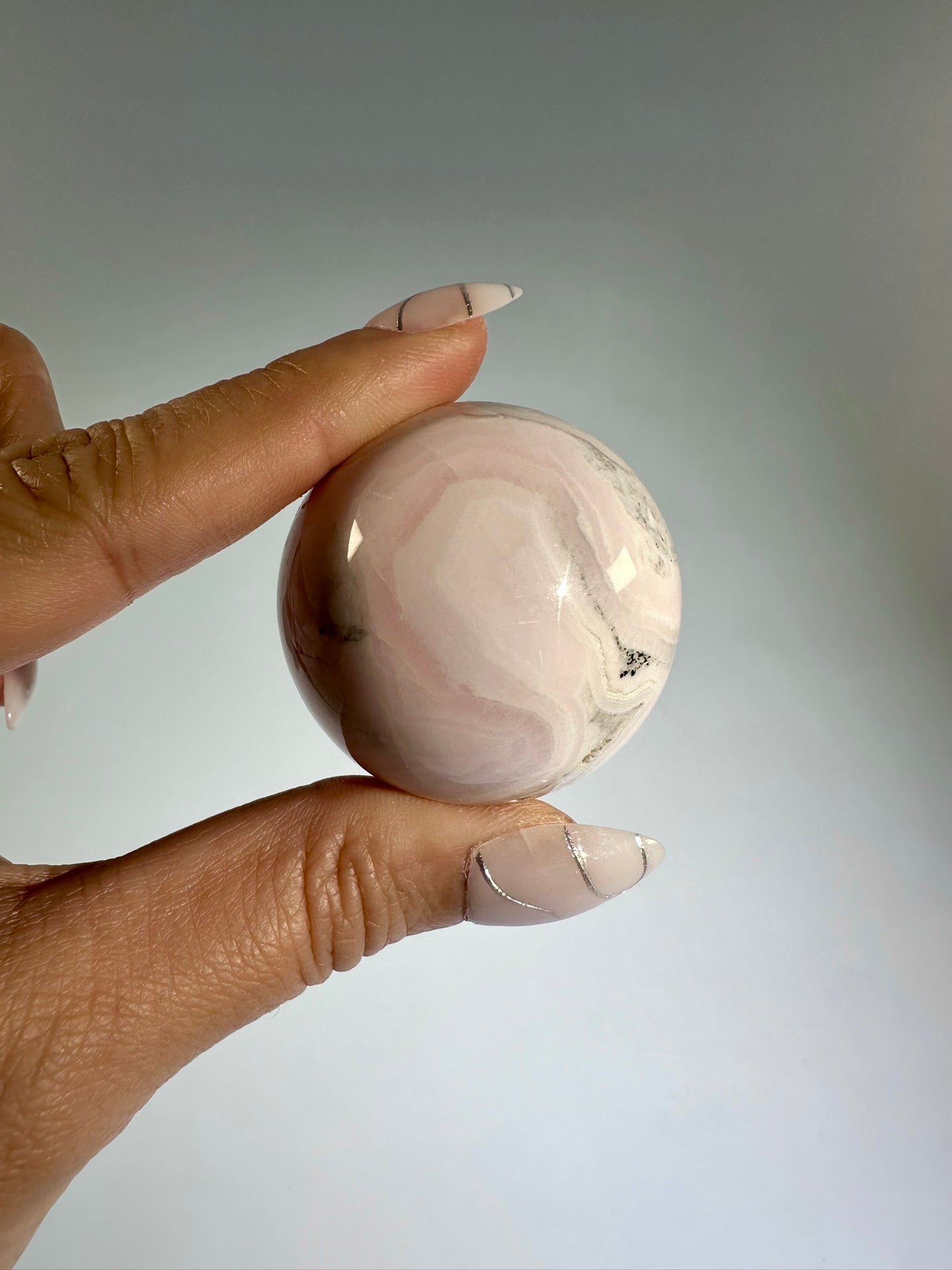 Peruvian Pink Mangano Calcite Sphere UV Reactive – Option C