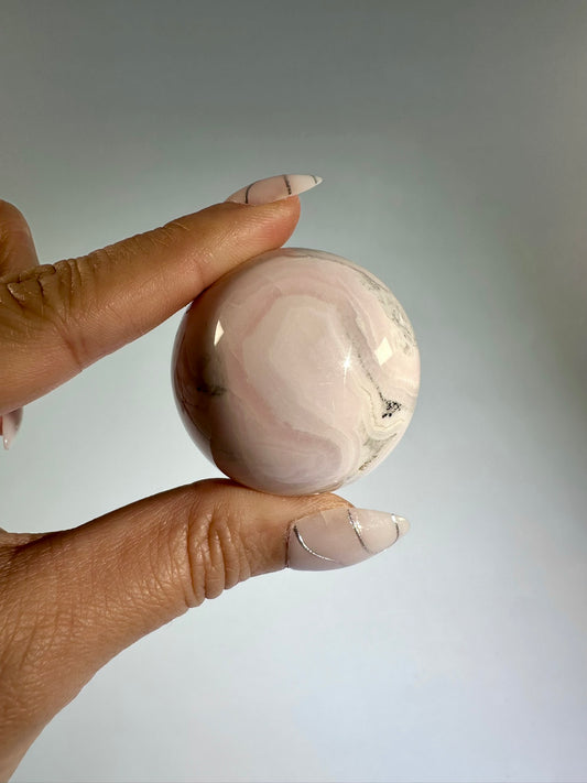 Peruvian Pink Mangano Calcite Sphere UV Reactive – Option C