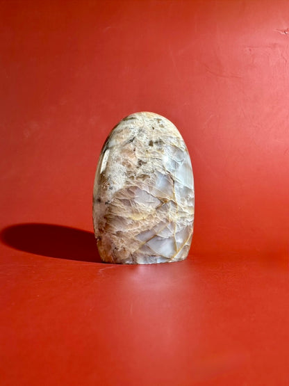 Peach Moonstone Standing Freeform – Option C | Collector Crystal, Balance & Gentle Transformation