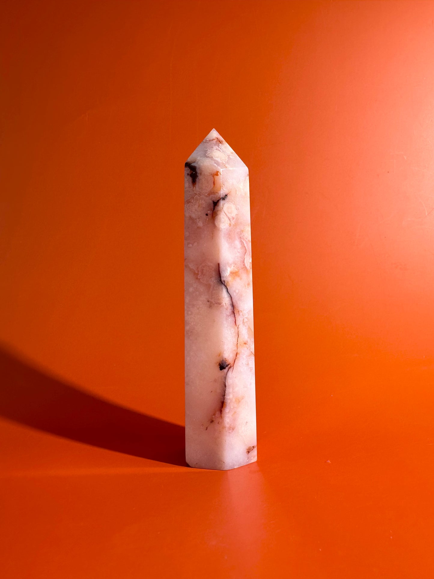 Carnelian Flower Agate Tower Option H | Growth, Creativity & Courage Crystal