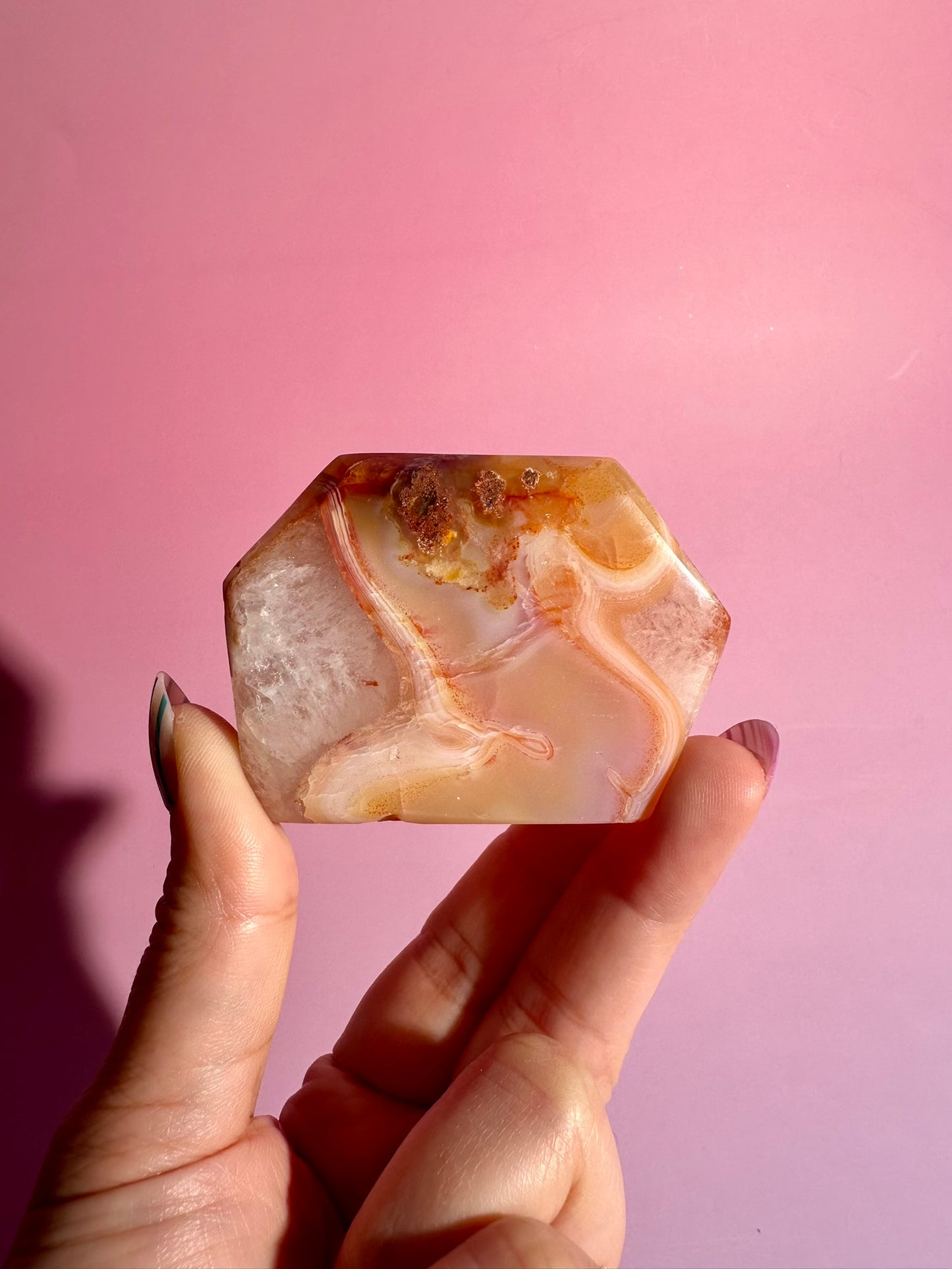Carnelian Agate Geometric Freeform – Option C | Abundance, Strength & Motivation Energy
