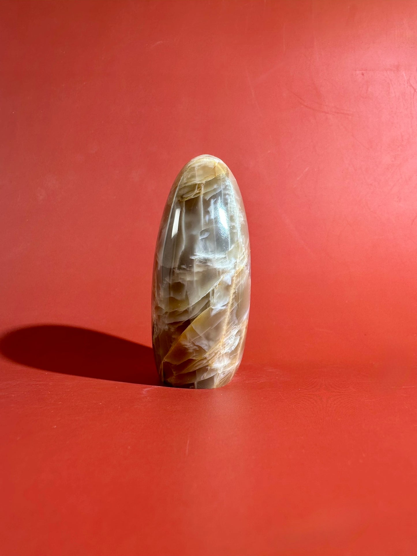 Peach Moonstone Standing Freeform – Option C | Collector Crystal, Balance & Gentle Transformation