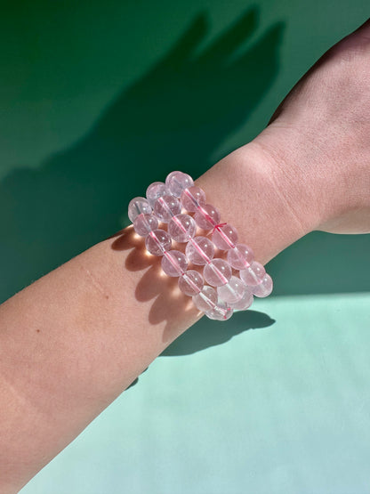 10mm Star Rose Quartz Beaded Bracelet