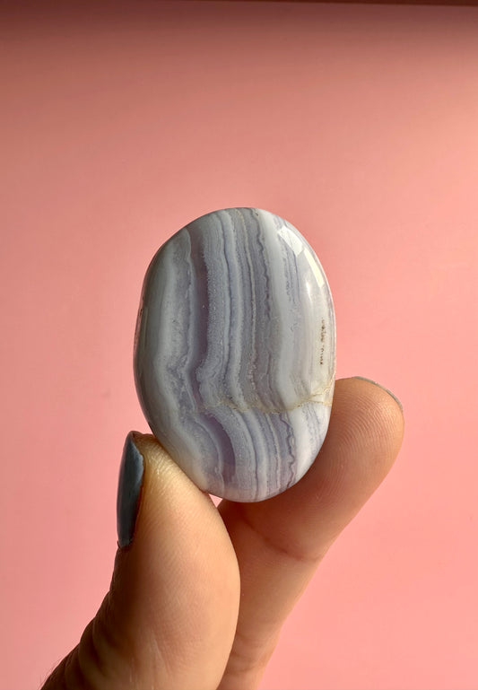 Blue Lace Agate Mini Flat Palm