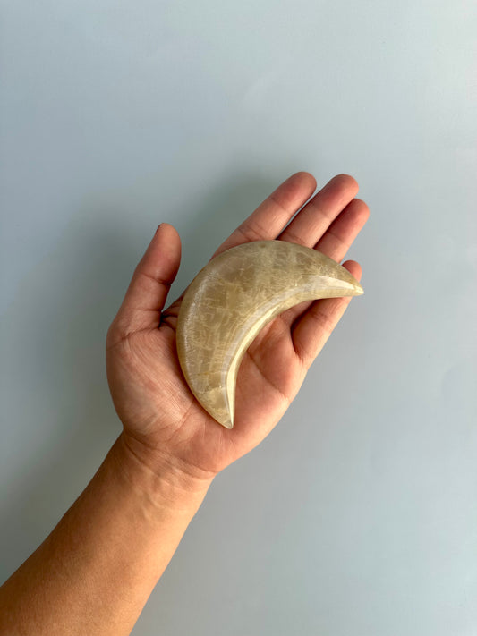 Extra Large Moonstone Crescent Moon - B