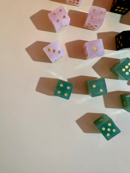 Green Aventurine Crystal Dice | Set of 2