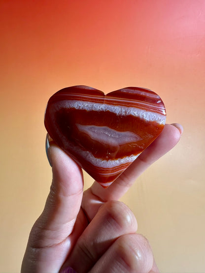 Carnelian Heart – Option A | Courage, Confidence & Heartfelt Strength Crystal