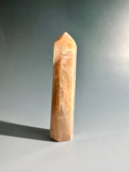 Peach Moonstone Tower – Option A | New Beginnings, Intuition & Feminine Energy Crystal