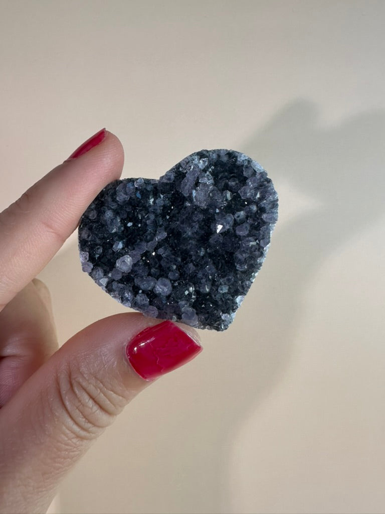 Small Druzy Amethyst Heart - G