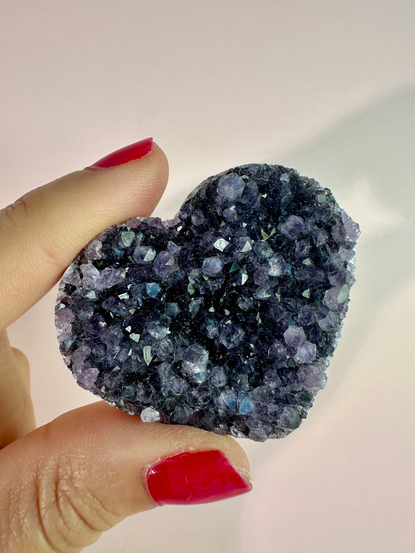 Small Druzy Amethyst Heart - A