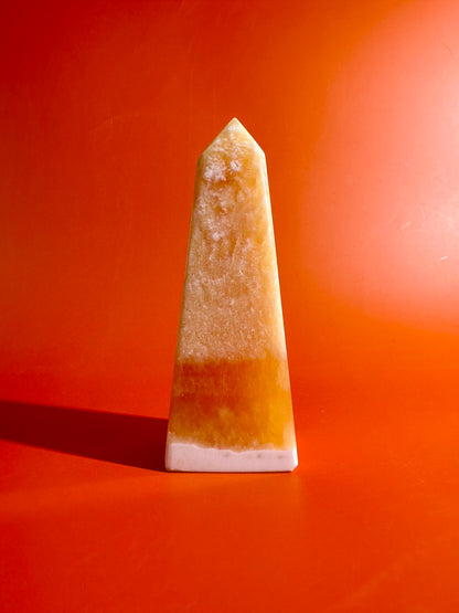 Orange Calcite Tower – Option A | Joy, Creativity & Positive Energy Crystal
