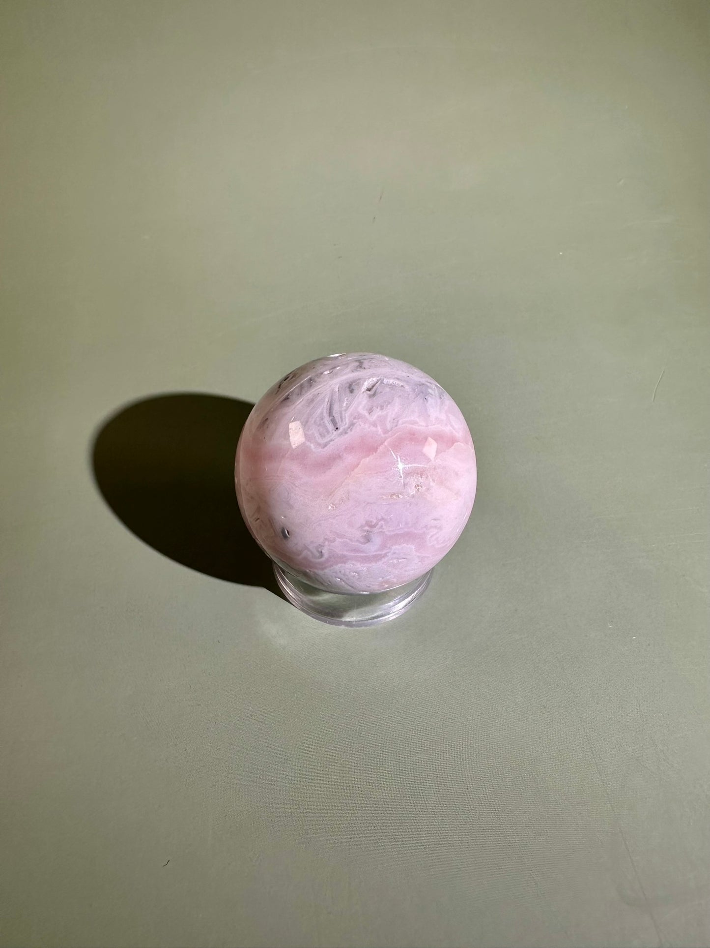 Peruvian Pink Mangano Calcite Sphere UV Reactive – Option D