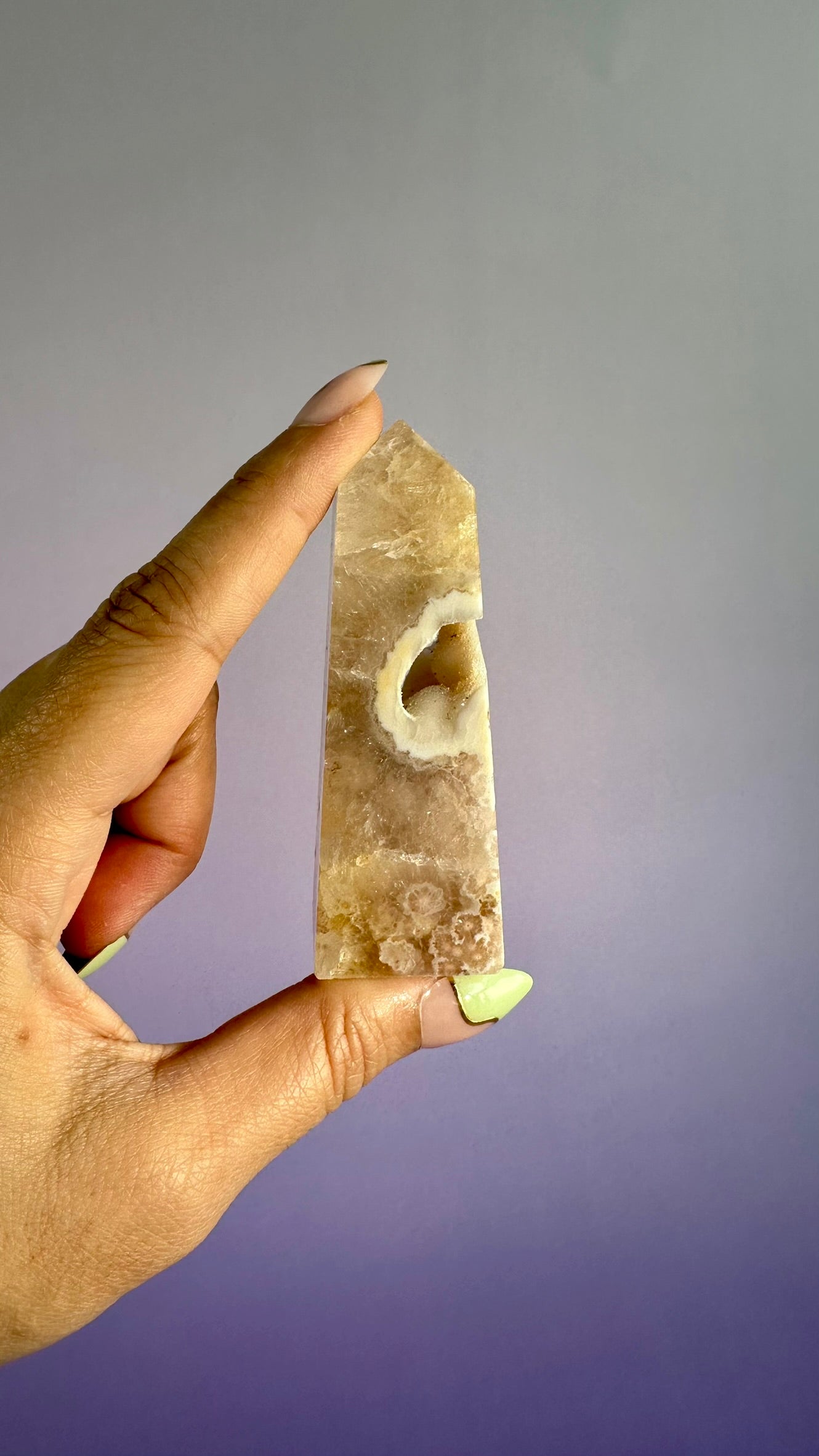 Druzy Flower Agate Obelisk – Option C