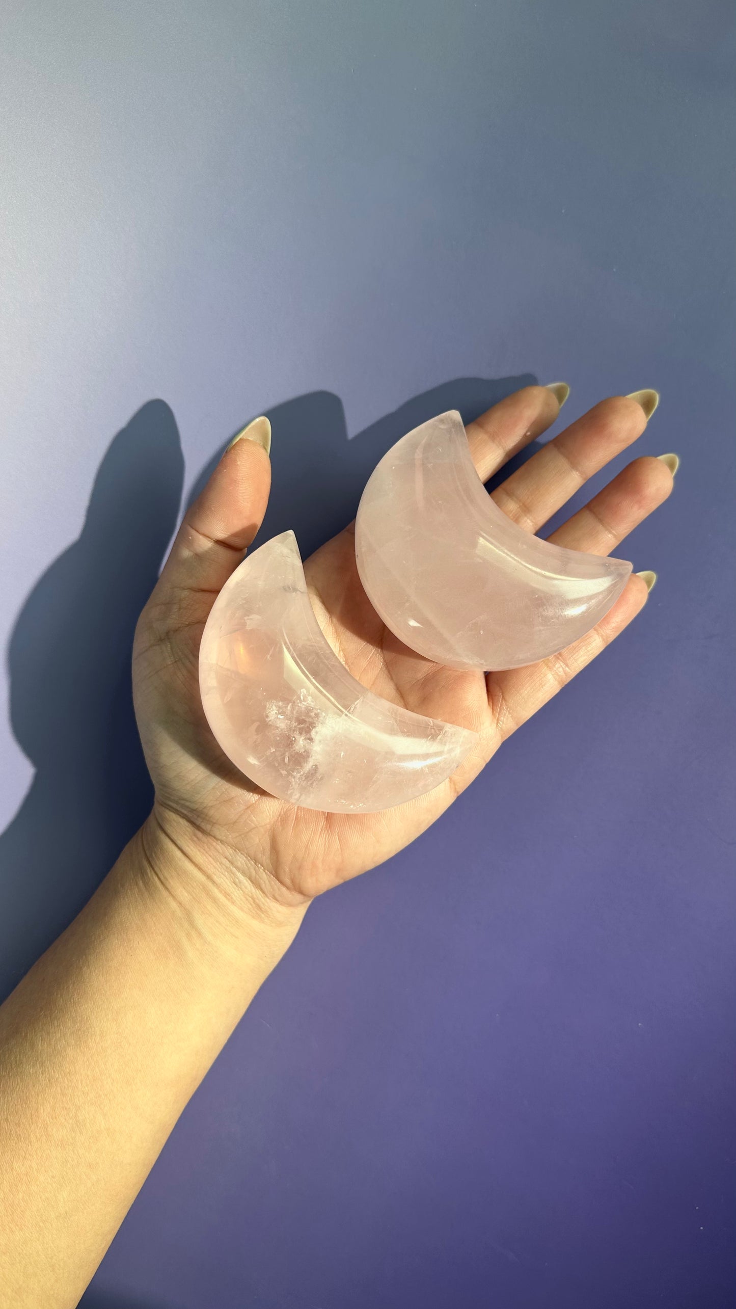 Rose Quartz Crescent Moon (Small, Medium, Large) - You Pick!