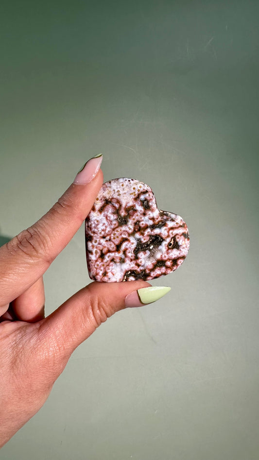 Ocean Jasper Heart Carving – Option K