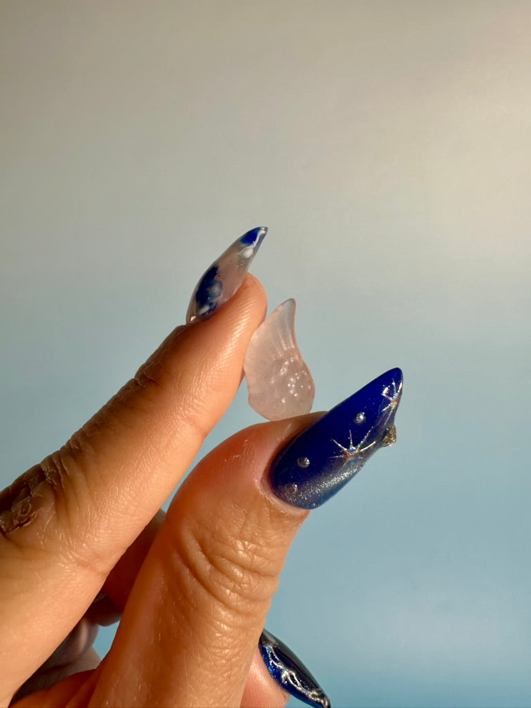Mini Rose Quartz Angel Wing | Pink Crystal Carving
