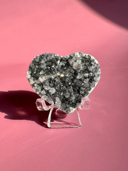 Small Druzy Amethyst Heart - G