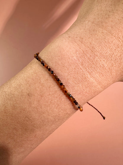 2mm Tiger’s Eye Adjustable Beaded Bracelet