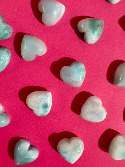 Mini Larimar Heart | Blue Crystal Carving