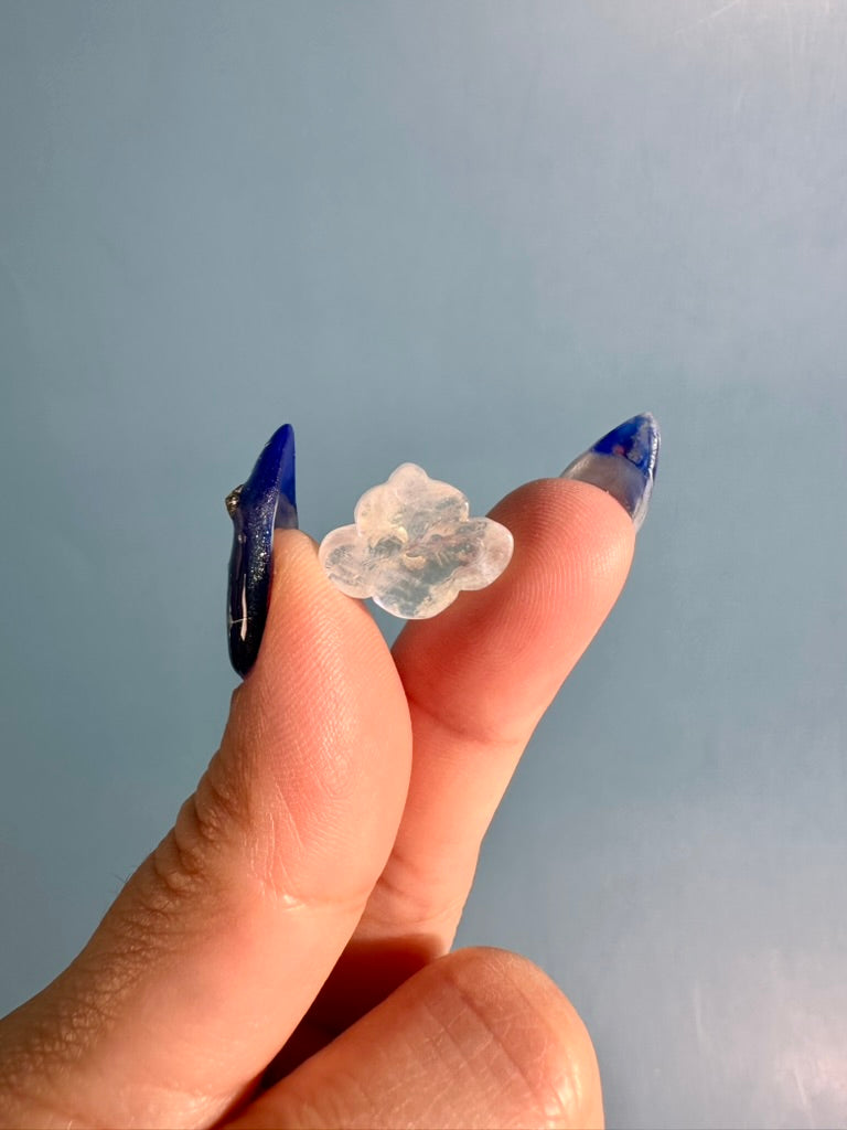 Mini Moonstone Smiley Cloud | Cute Crystal Carving