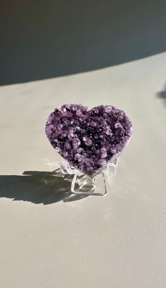 Small Druzy Amethyst Heart - A
