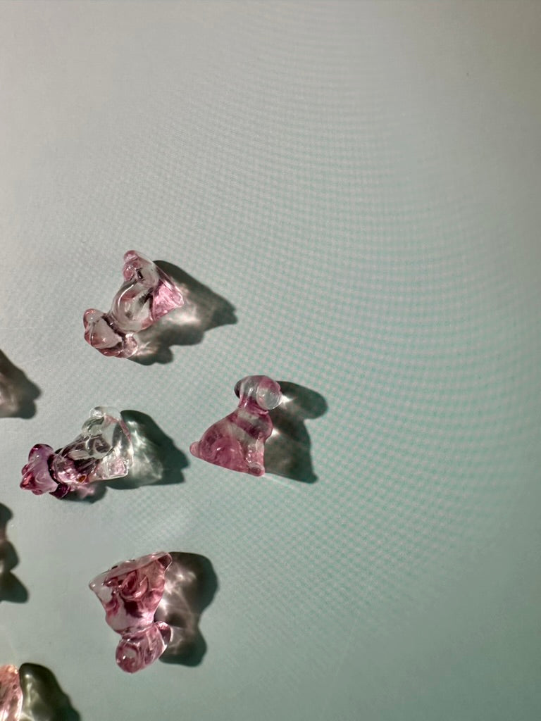 Mini Rainbow Fluorite Sitting Dog | Crystal Carving