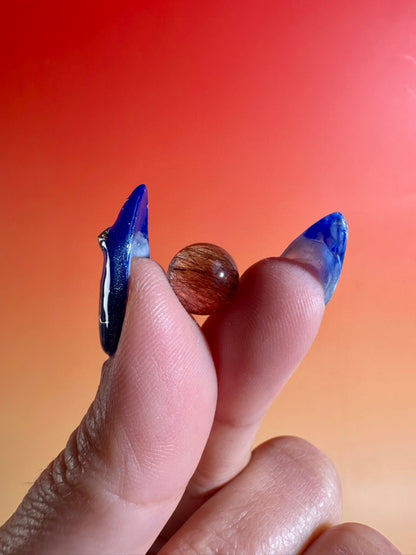 Teeny Copper Rutilated Quartz Sphere | Mini Crystal