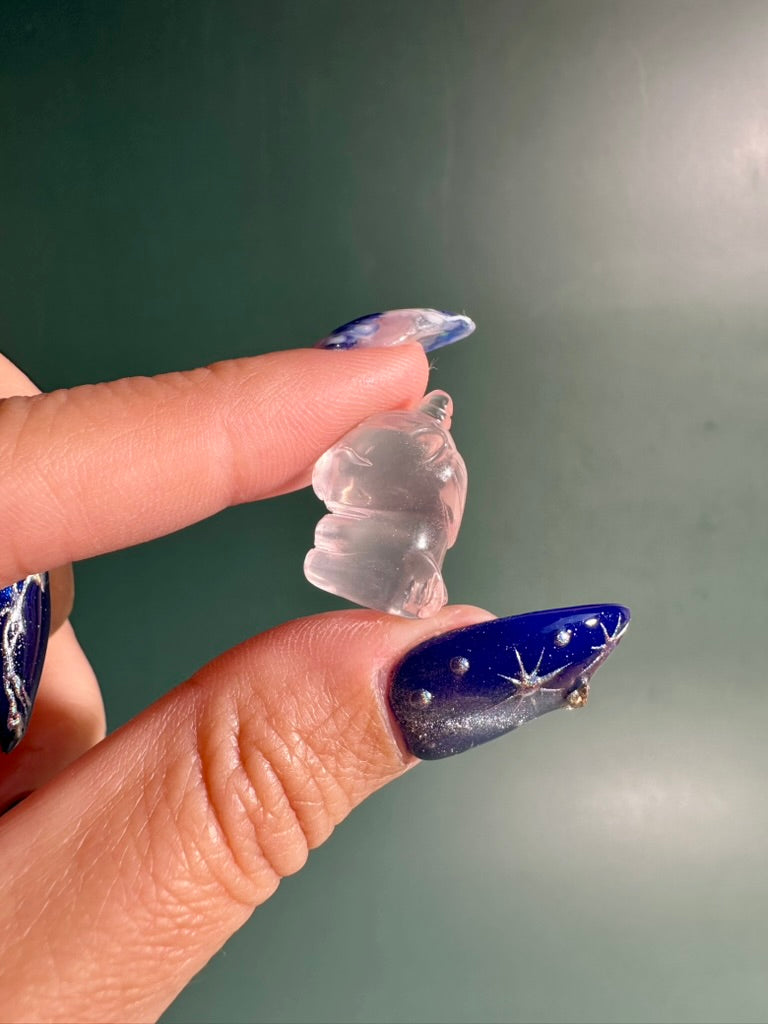 Mini Rose Quartz Sitting Unicorn | Crystal Carving