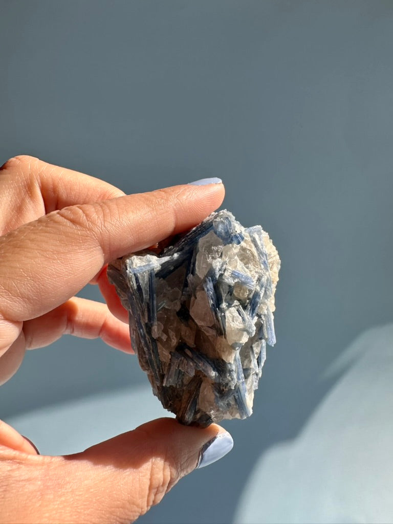 Kyanite in Quartz Cluster - E