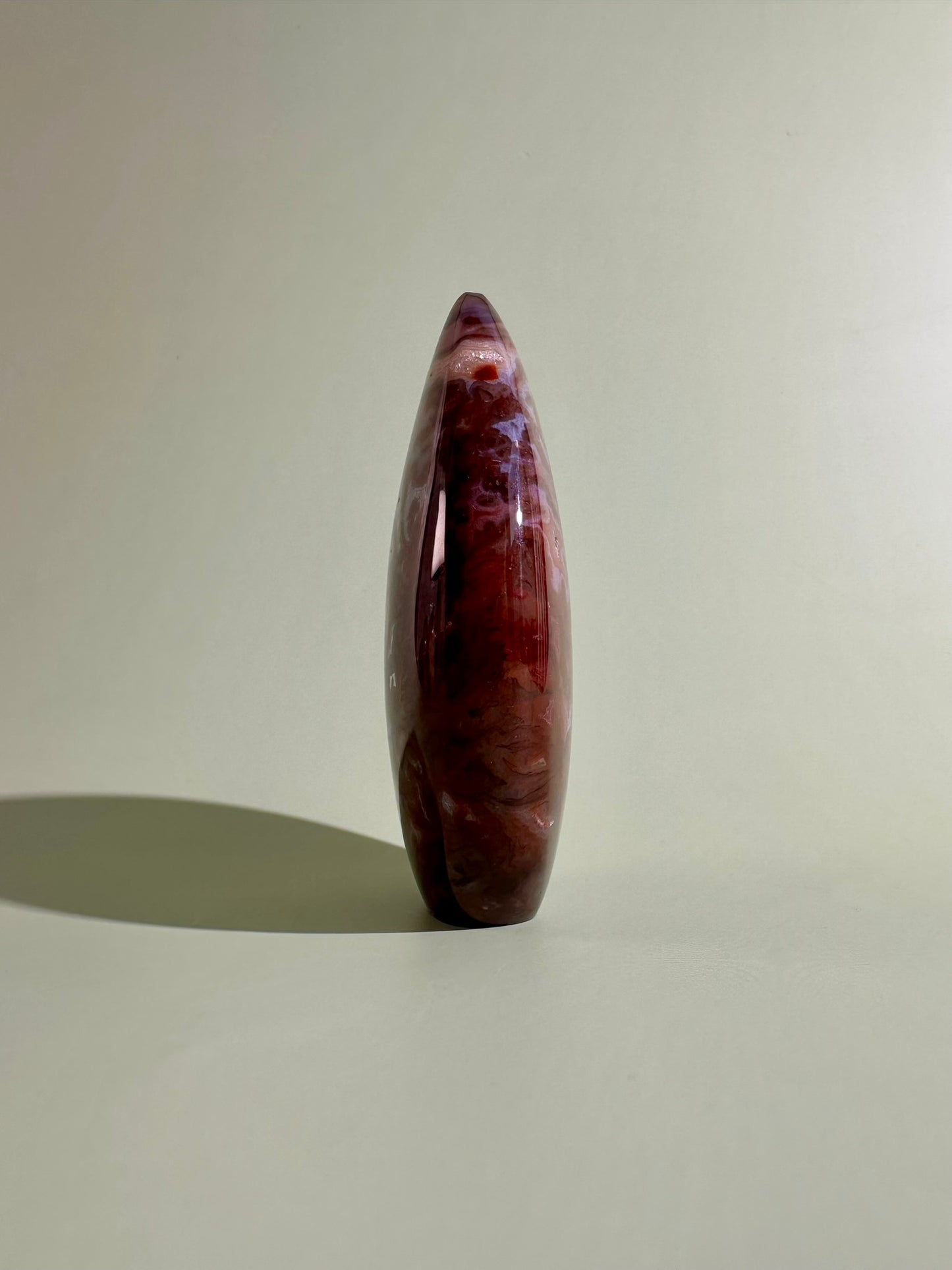 Indonesian Red Moss Agate Flame – Option C | Collector Crystal, Abundance & Transformation