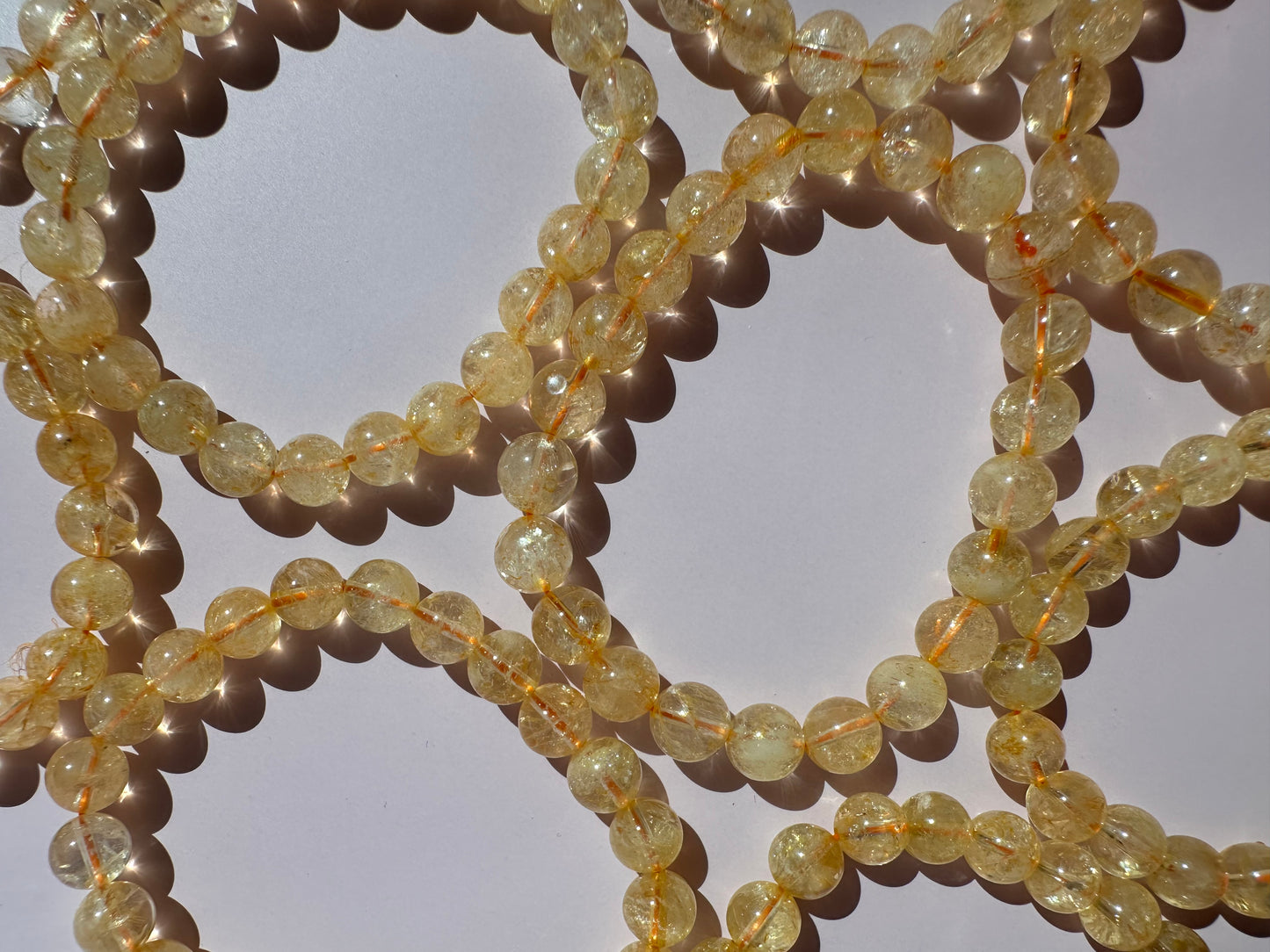 8mm Citrine (Heated) Beaded Bracelet