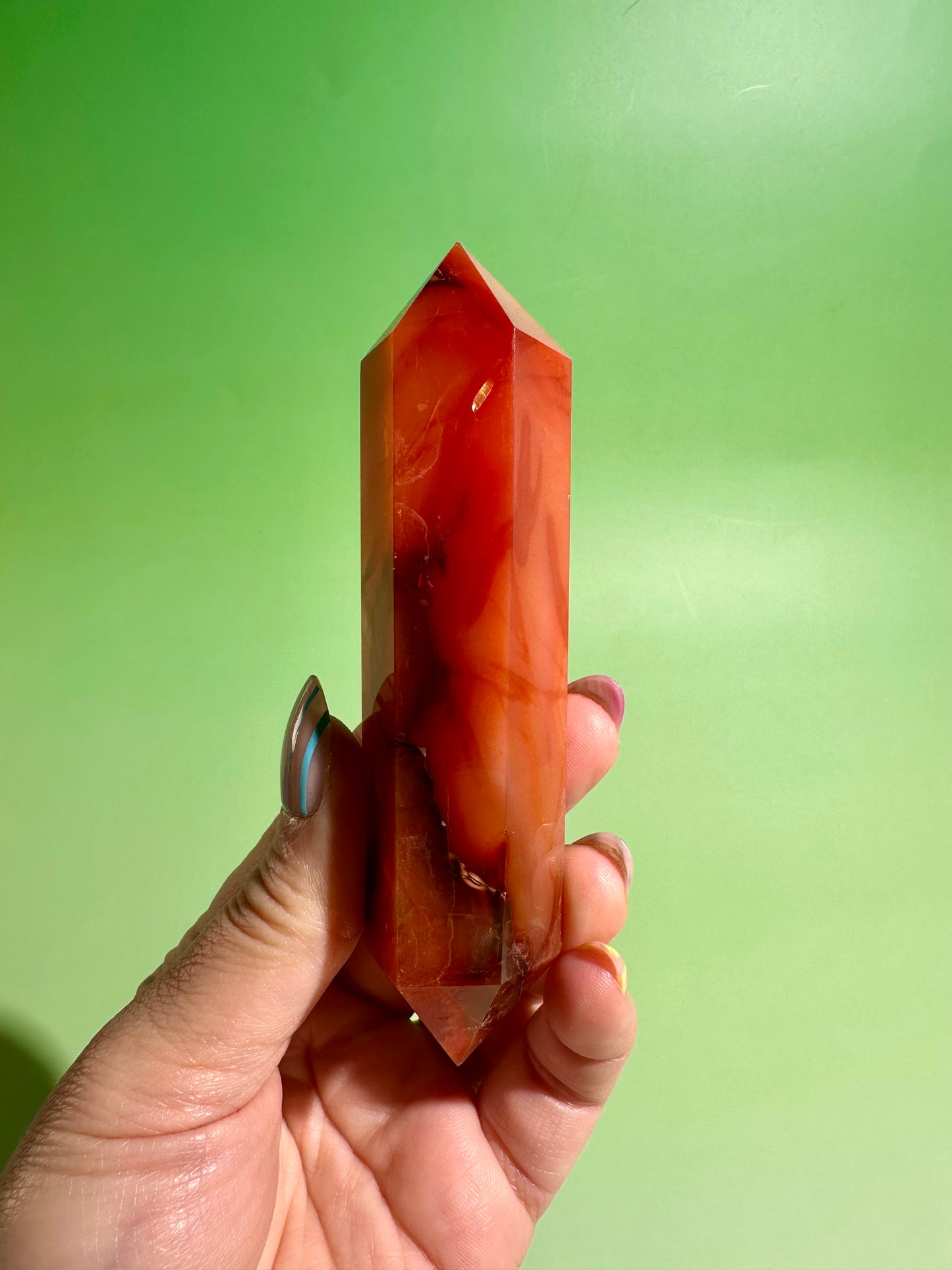 Carnelian Double Terminated Point – Option B | Creativity, Confidence & Success Energy