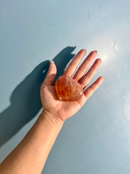 Fire Quartz Heart – Option A | Courage, Grounding & Emotional Balance Crystal