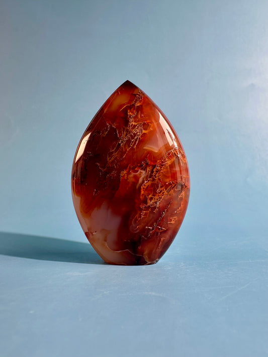 Indonesian Red Moss Agate Flame – Option B | Vitality, Stability & Collector Crystal