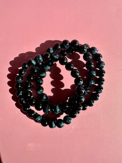 8mm Blue Tiger’s Eye Beaded Bracelet
