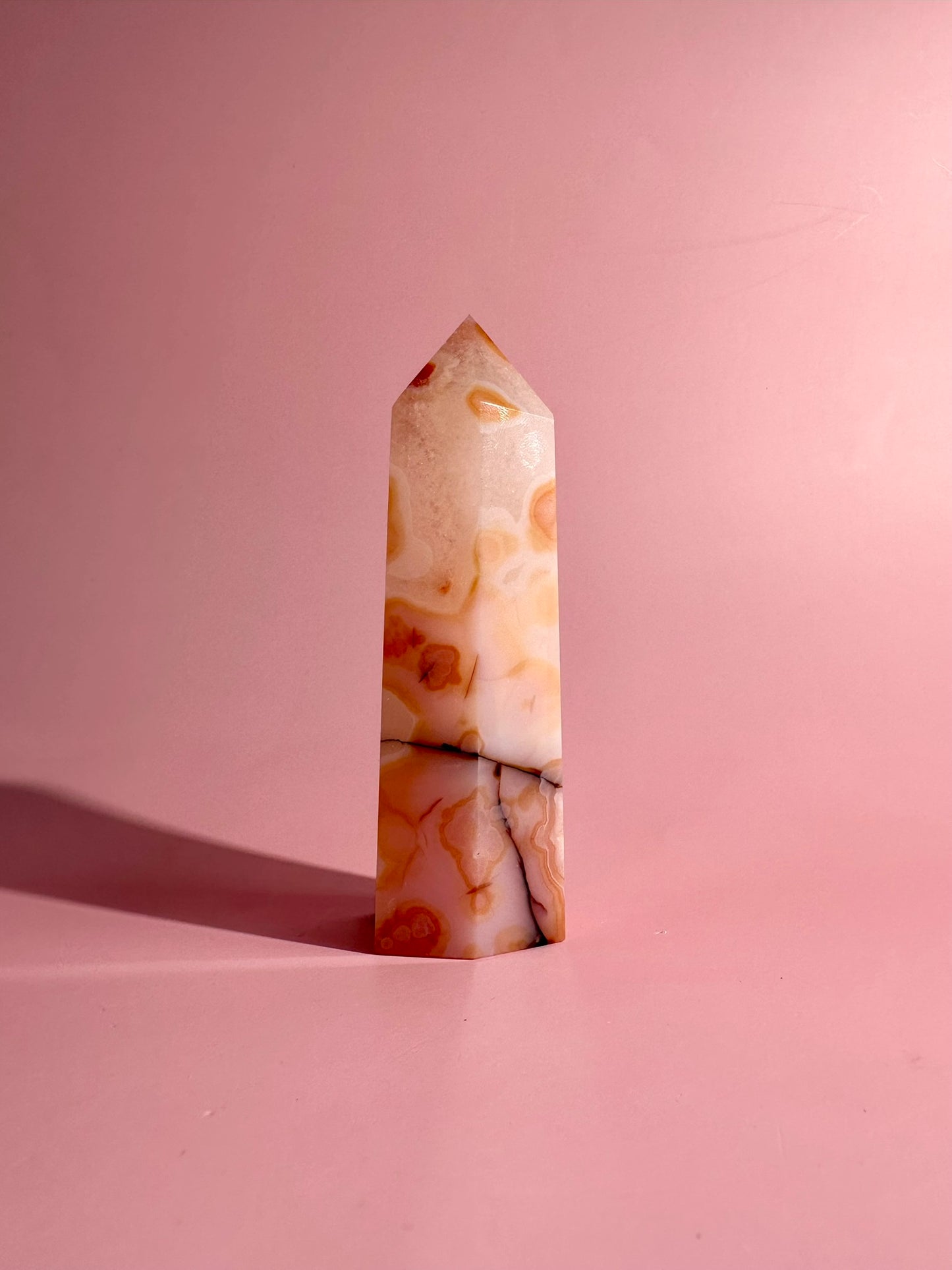 Carnelian Flower Agate Tower Option D | Courage, Growth & New Beginnings Crystal