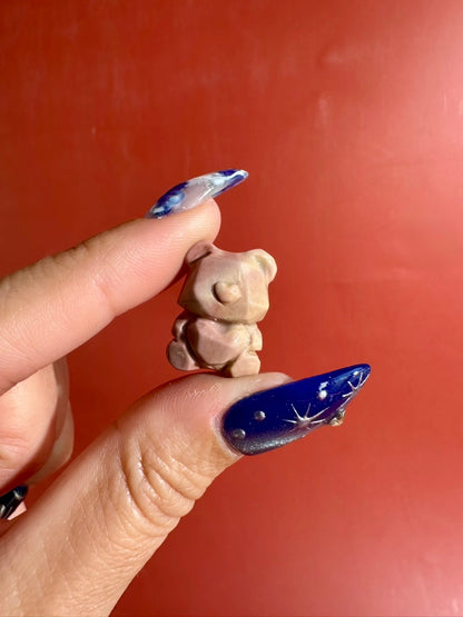 Mini Alashan Agate Sitting Bear | Crystal Carving