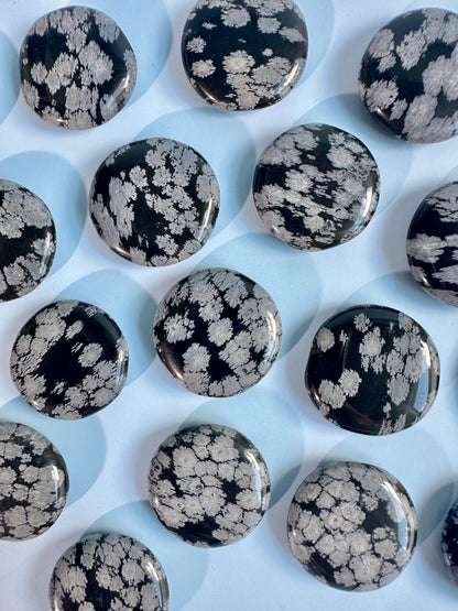 Snowflake Obsidian Mini Flat Palm