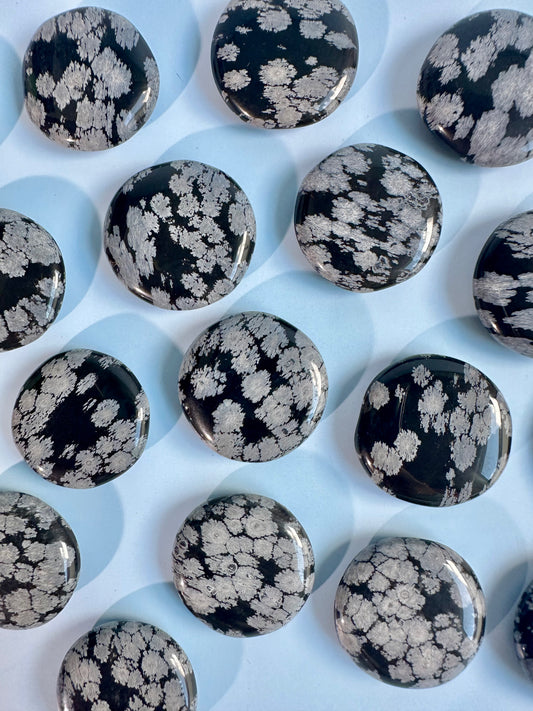 Snowflake Obsidian Mini Flat Palm