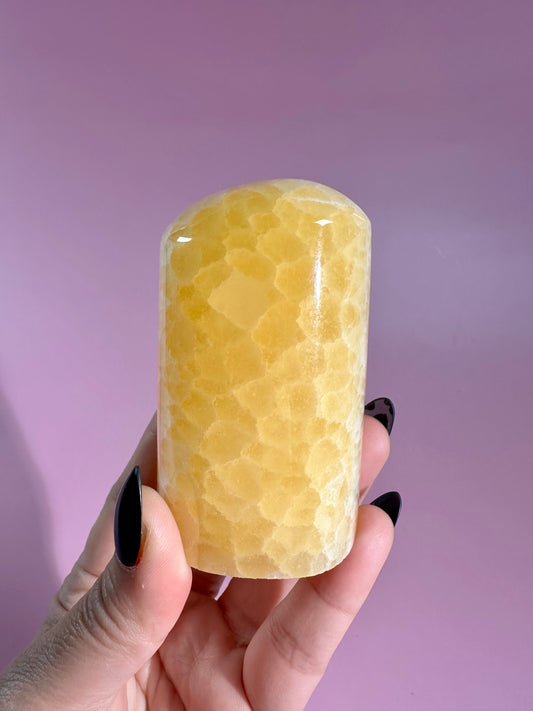 Orange Honeycomb Calcite Freeform - A