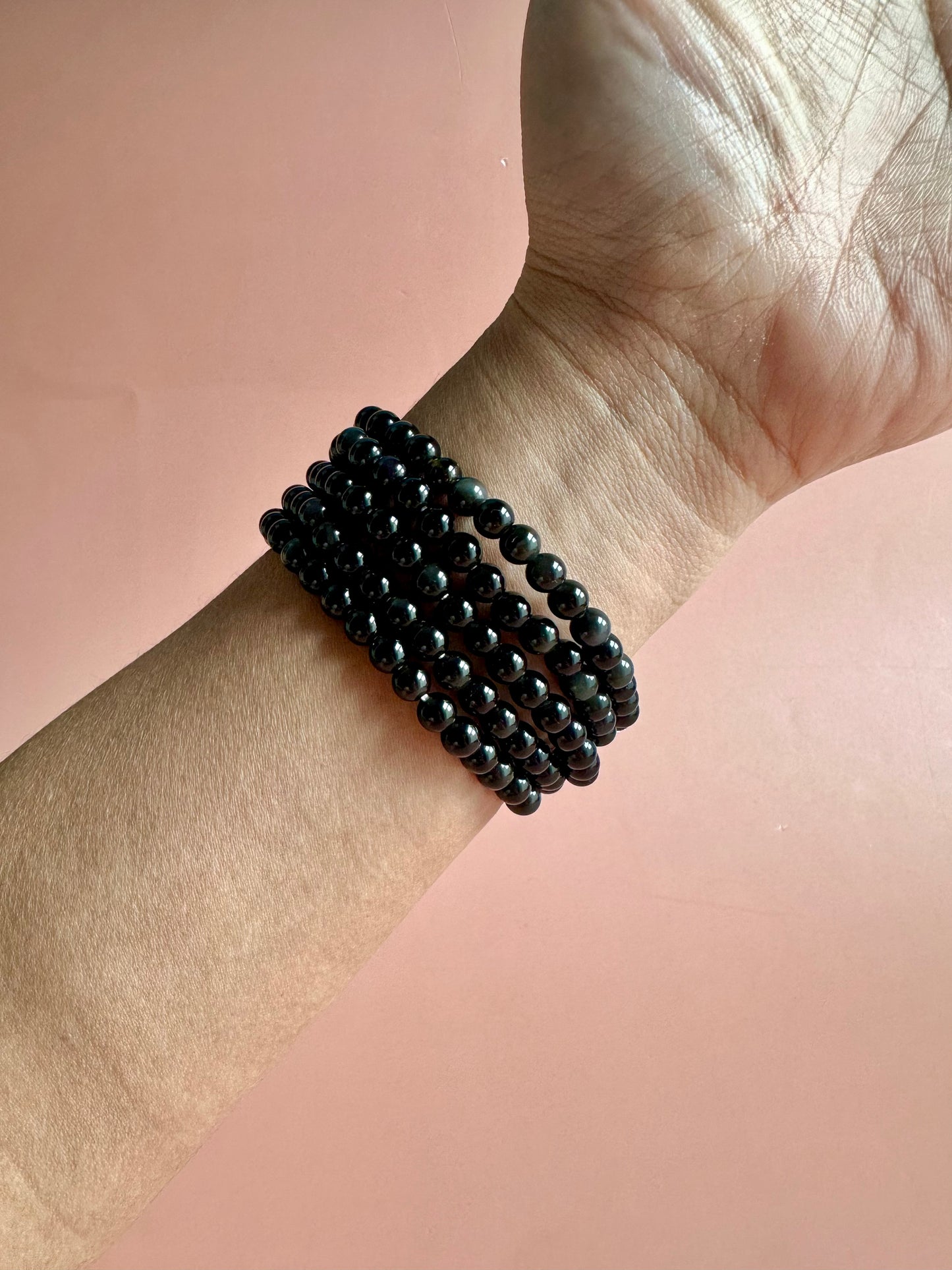 6mm Goldsheen Obsidian Beaded Bracelet