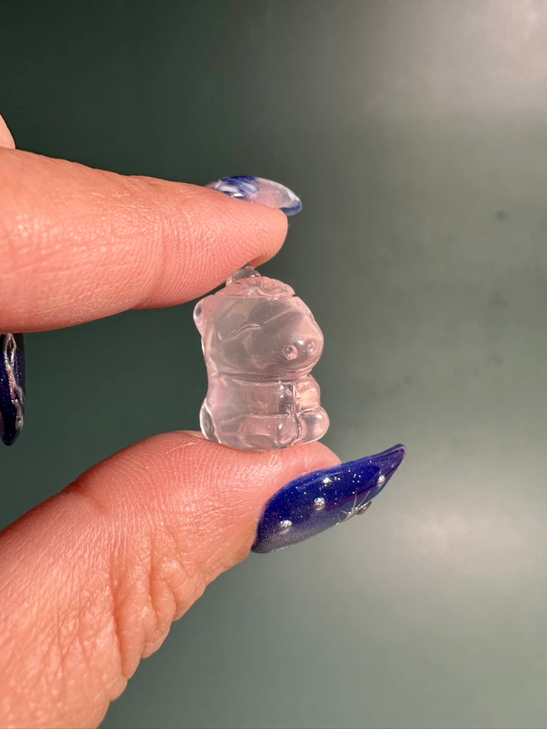 Mini Rose Quartz Sitting Unicorn | Crystal Carving