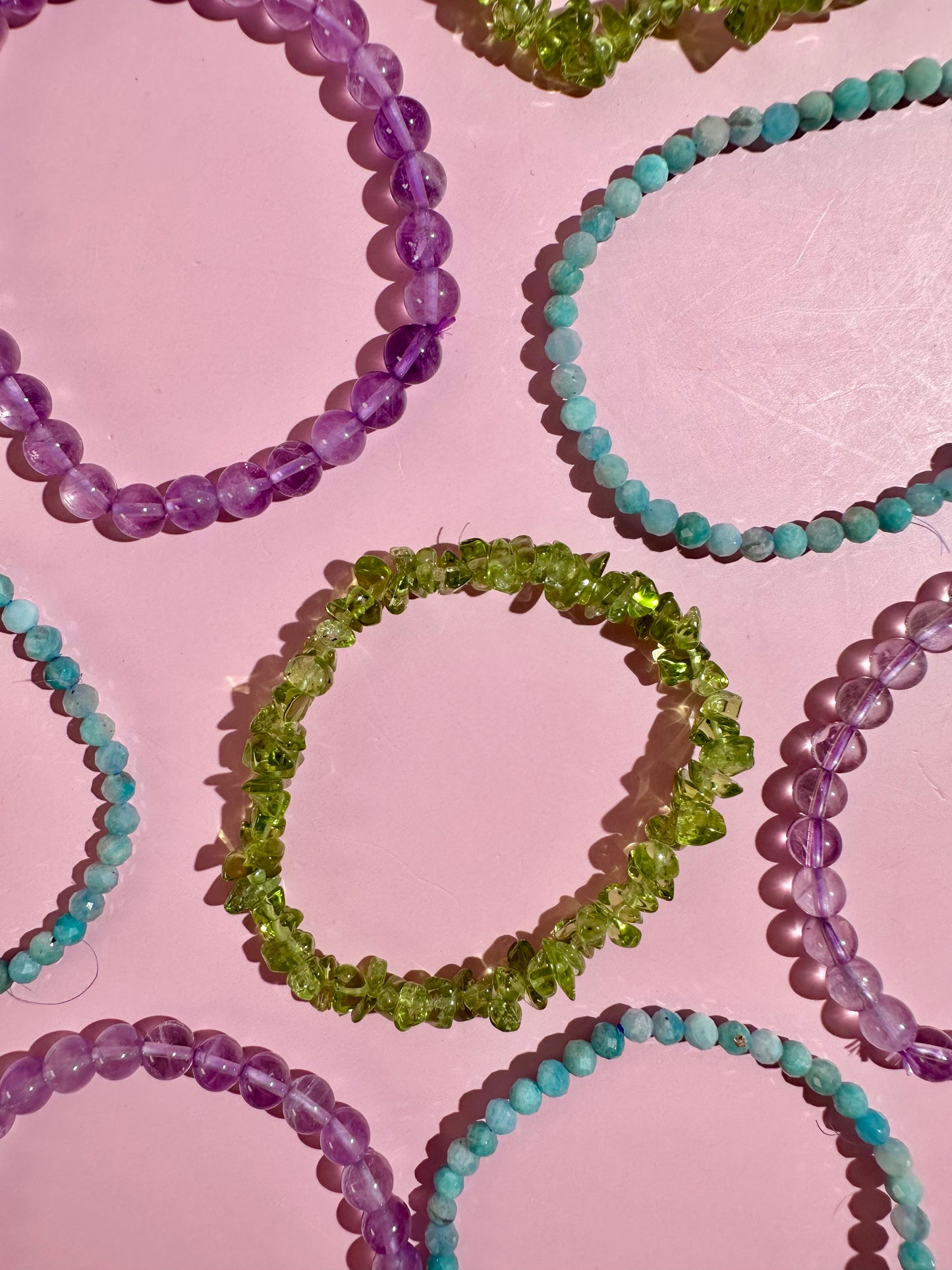 Bracelet Bundle Set: “Secret Garden" - Amazonite, Peridot, Amethyst