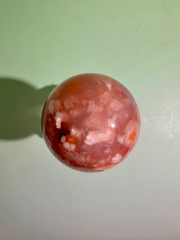 Carnelian Flower Agate Sphere Option A | One-of-a-Kind Polished Crystal Sphere