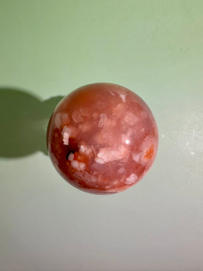 Carnelian Flower Agate Sphere Option A | One-of-a-Kind Polished Crystal Sphere
