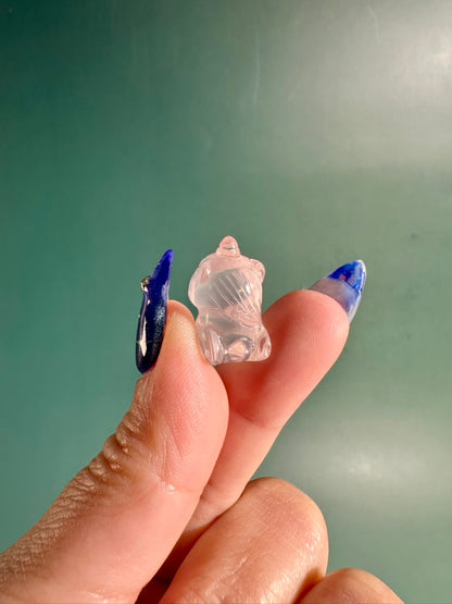 Mini Rose Quartz Sitting Unicorn | Crystal Carving